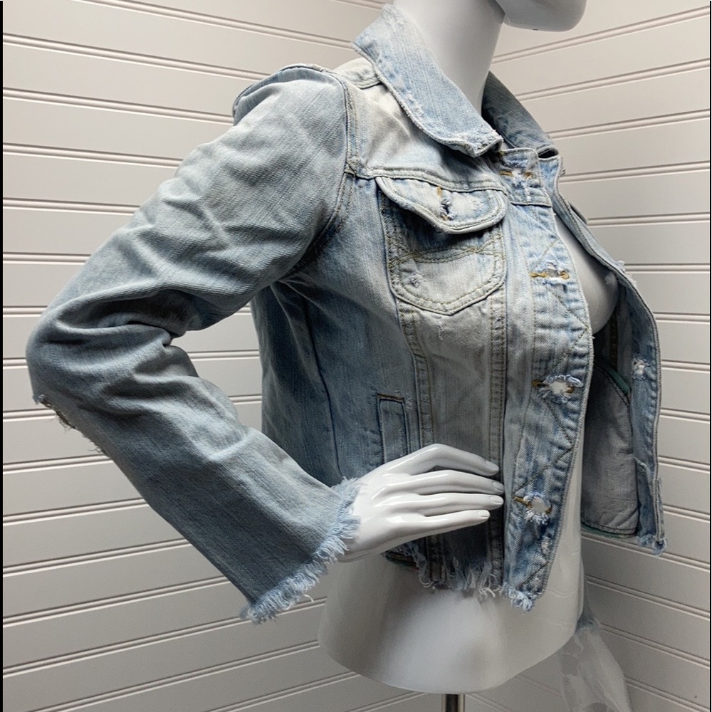 Abercrombie & Fitch Distressed Denim Jacket Sz M